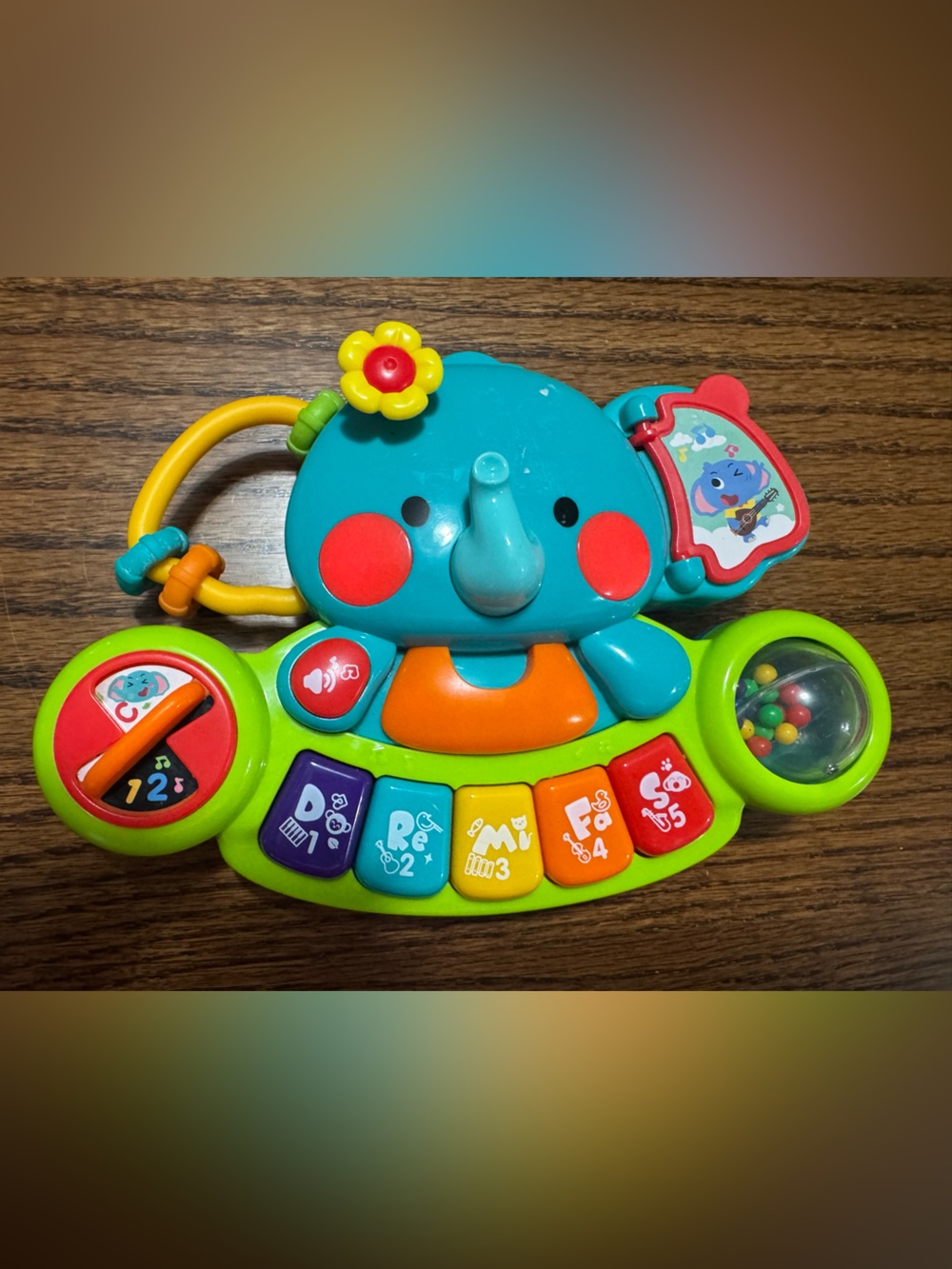 Bright Blue Elephant Musical Toy Piano for Kids